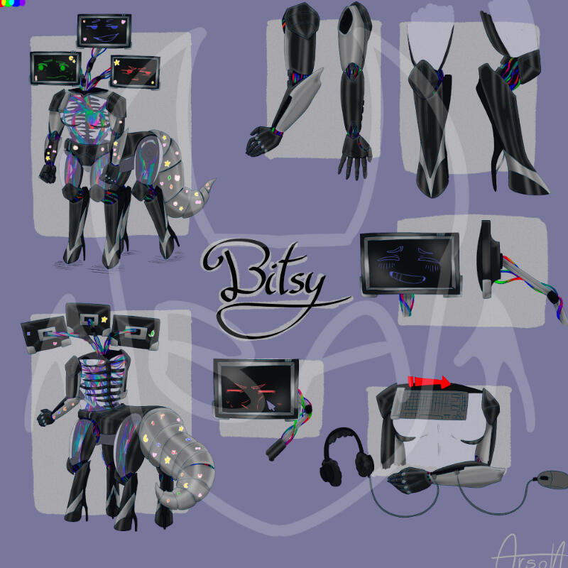 full character design page with shading (~60€)